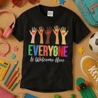 Everyone Is Welcome Here Idaho Teacher Kids T-Shirt thumb 3