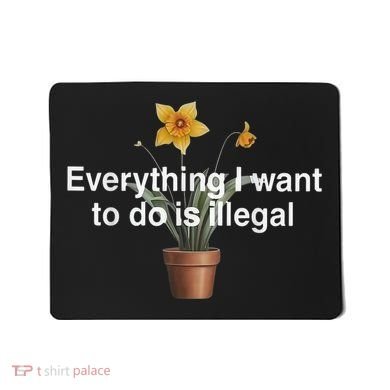 Everything I Want To Do Is Illegal Flower Mousepad