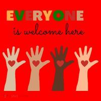 Everyone Is Welcome Here Equality Kindness Inspirational  Santa Hat thumb 1