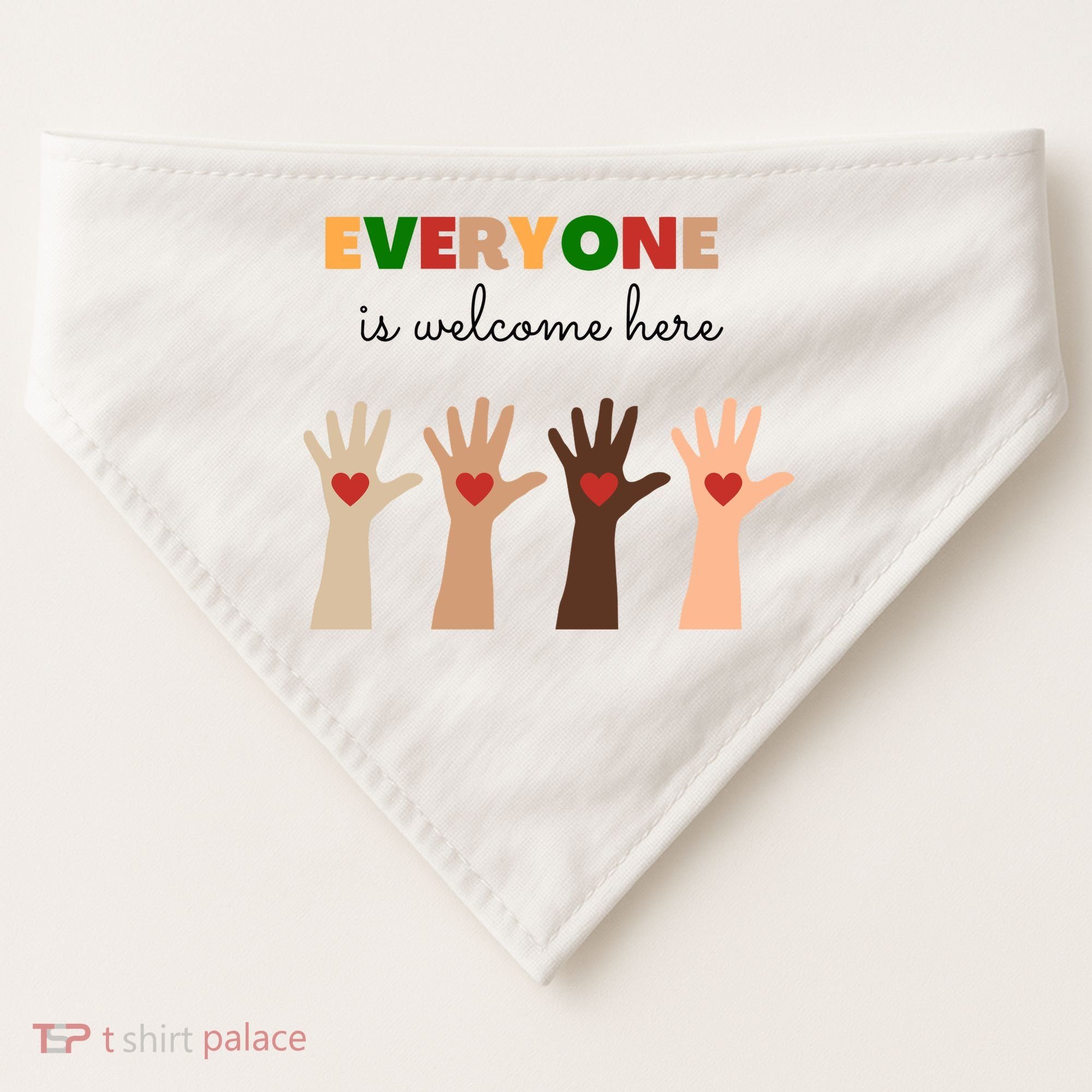 Everyone Is Welcome Here Equality Kindness Inspirational  USA-Made Doggie Bandana