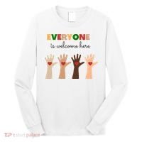 Everyone Is Welcome Here Equality Kindness Inspirational  Long Sleeve Shirt thumb 0