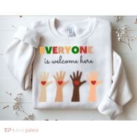 Everyone Is Welcome Here Equality Kindness Inspirational  Sweatshirt thumb 2