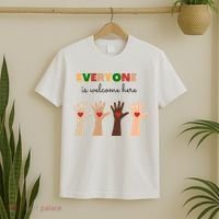 Everyone Is Welcome Here Equality Kindness Inspirational  T-Shirt thumb 2