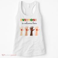 Everyone Is Welcome Here Equality Kindness Inspirational  Women's Tank Top thumb 0