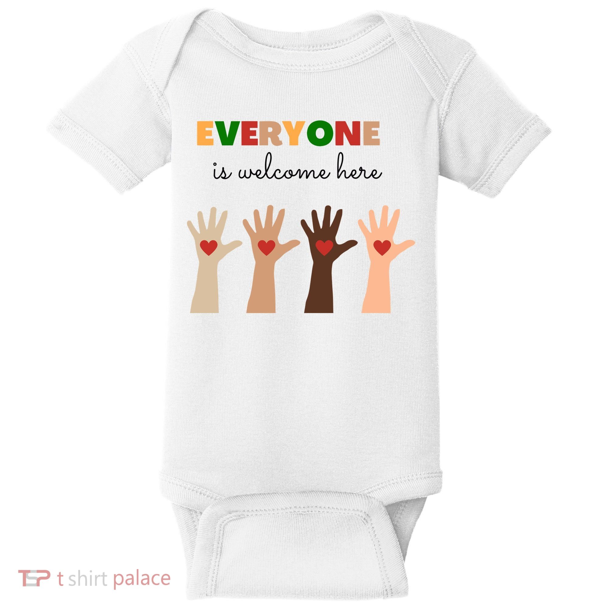 Everyone Is Welcome Here Equality Kindness Inspirational  Baby Bodysuit