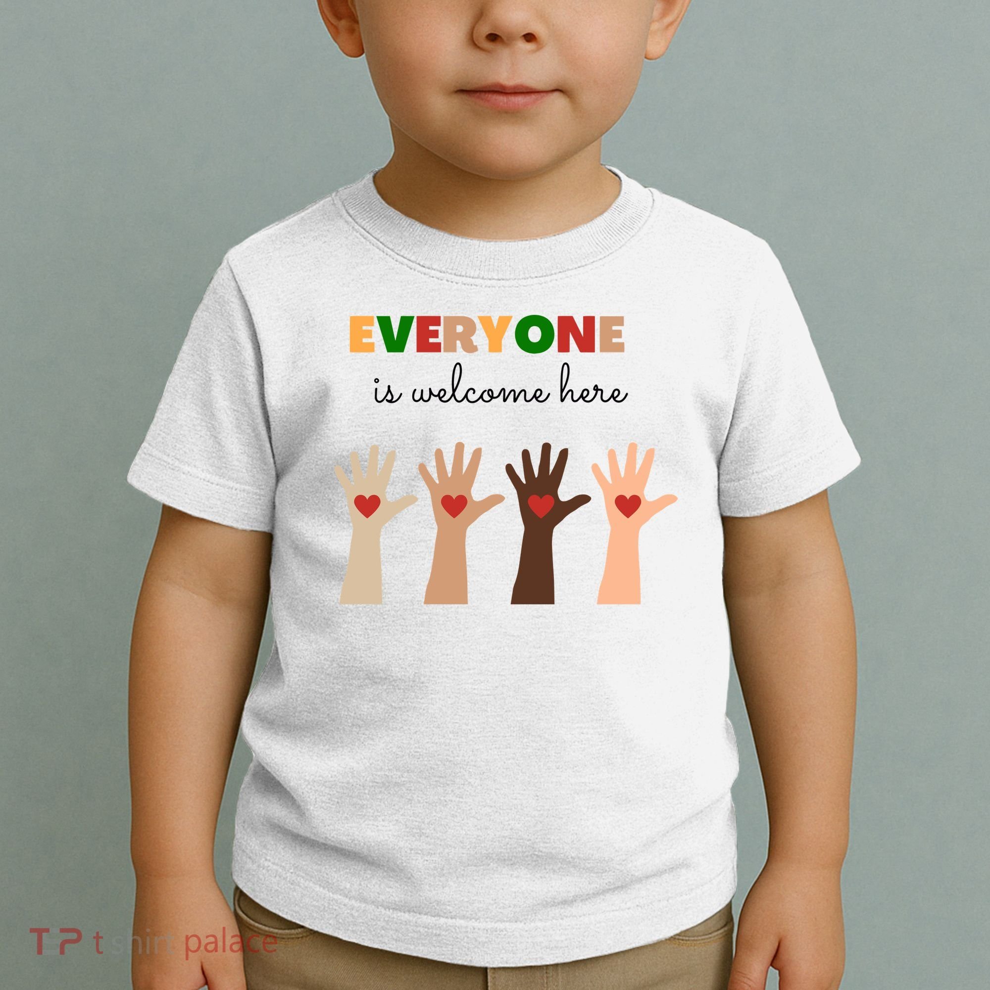 Everyone Is Welcome Here Equality Kindness Inspirational  Toddler T-Shirt