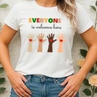 Everyone Is Welcome Here Equality Kindness Inspirational  Women's T-Shirt thumb 2