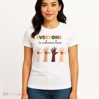 Everyone Is Welcome Here Equality Kindness Inspirational  Women's T-Shirt thumb 4