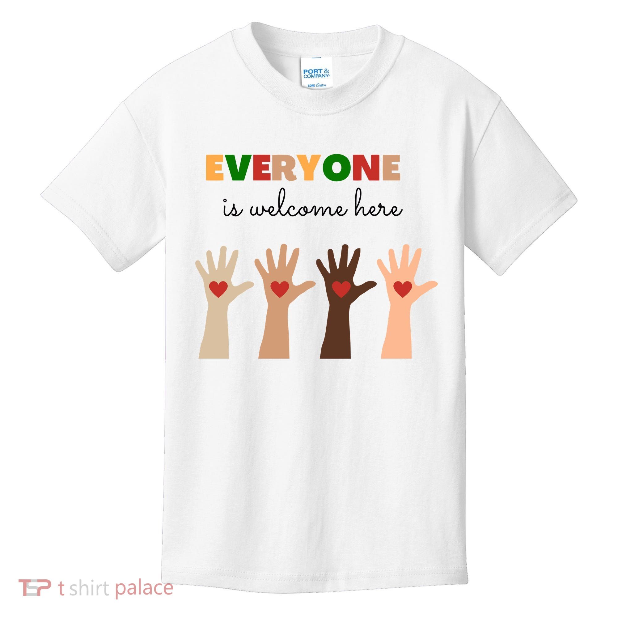 Everyone Is Welcome Here Equality Kindness Inspirational  Kids T-Shirt