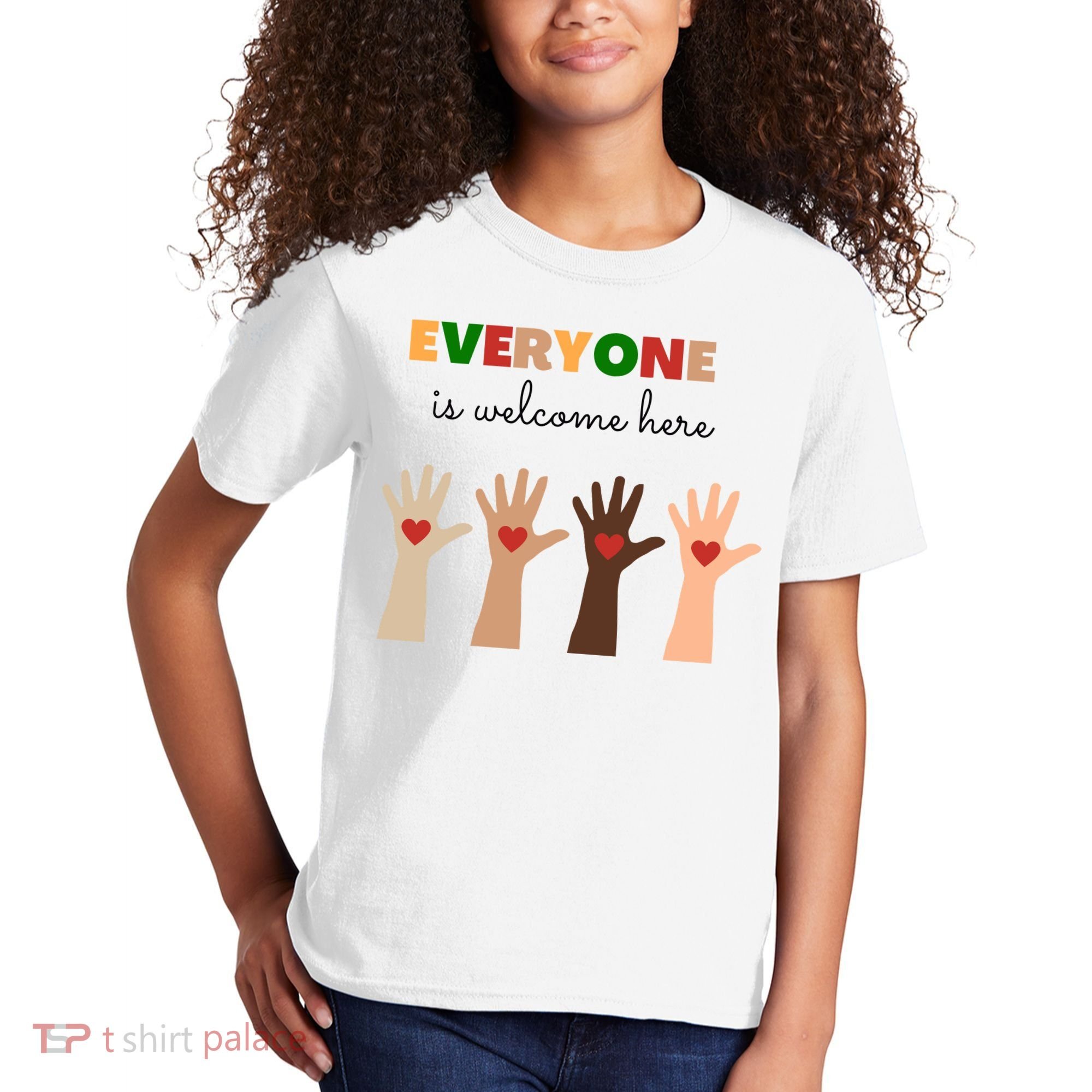 Everyone Is Welcome Here Equality Kindness Inspirational  Kids T-Shirt