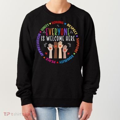 Everyone Is Welcome Here Idaho Teacher Women's Sweatshirt