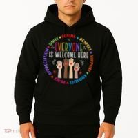 Everyone Is Welcome Here Idaho Teacher Hoodie thumb 2