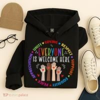 Everyone Is Welcome Here Idaho Teacher Hoodie thumb 4