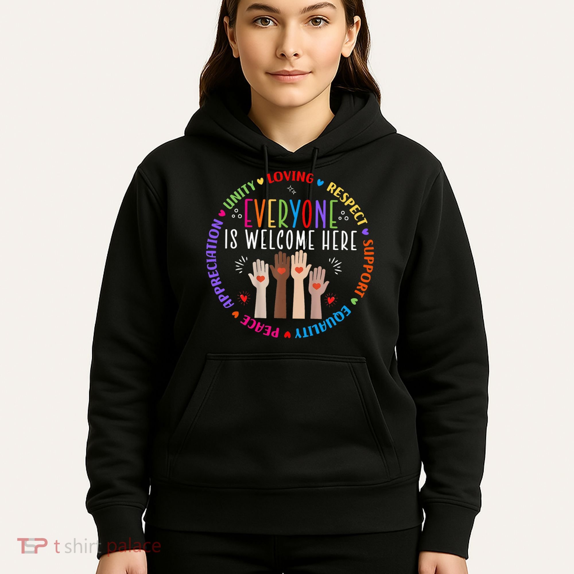 Everyone Is Welcome Here Idaho Teacher Hoodie
