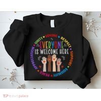 Everyone Is Welcome Here Idaho Teacher Sweatshirt thumb 2