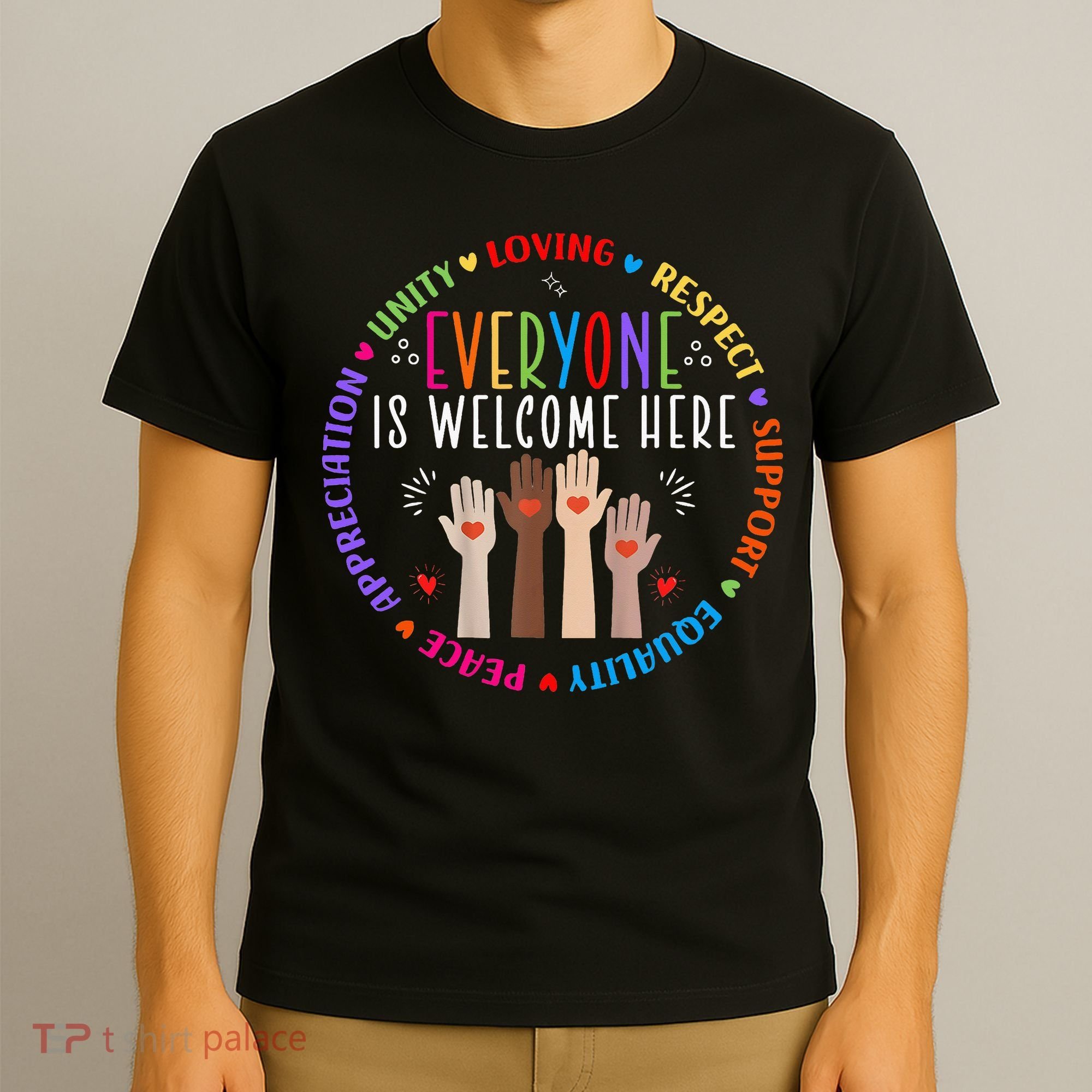 Everyone Is Welcome Here Idaho Teacher T-Shirt