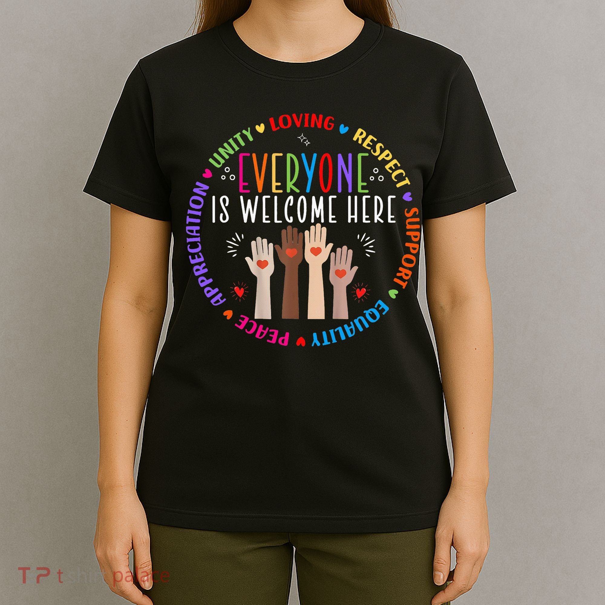 Everyone Is Welcome Here Idaho Teacher T-Shirt