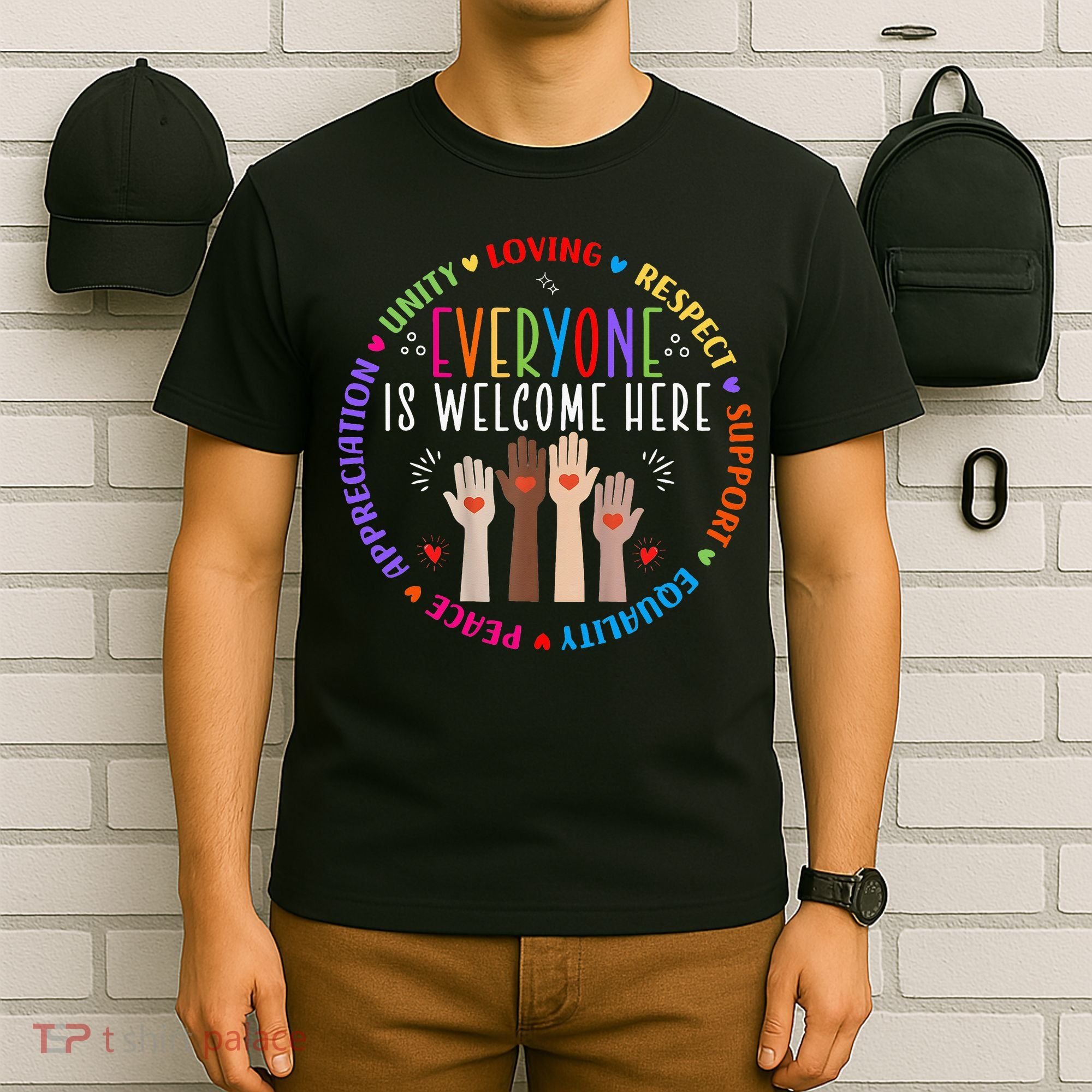 Everyone Is Welcome Here Idaho Teacher T-Shirt