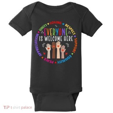 Everyone Is Welcome Here Idaho Teacher Baby Bodysuit