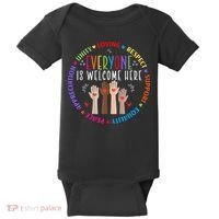 Everyone Is Welcome Here Idaho Teacher Baby Bodysuit thumb 0