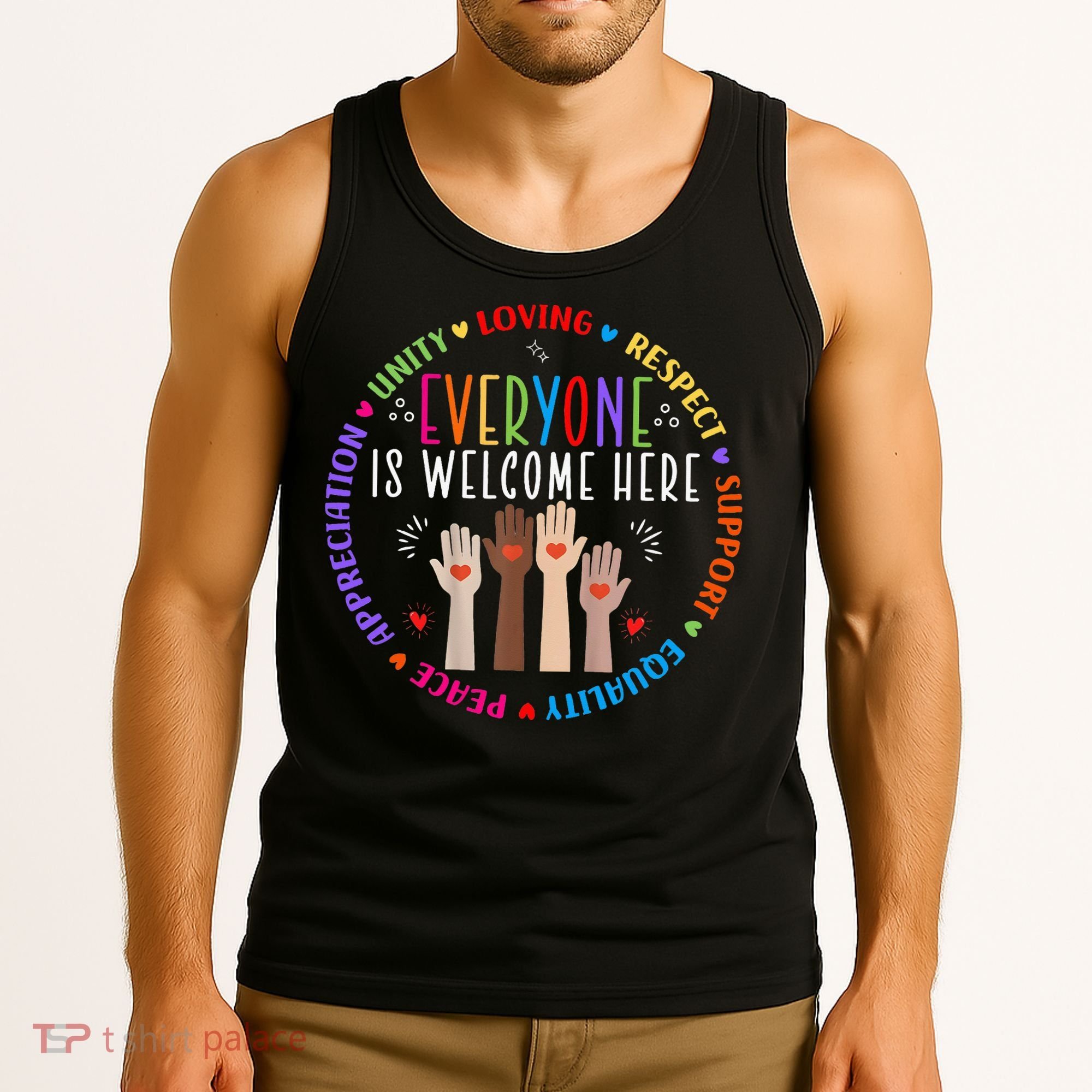 Everyone Is Welcome Here Idaho Teacher Tank Top