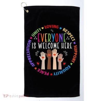 Everyone Is Welcome Here Idaho Teacher Golf Towel