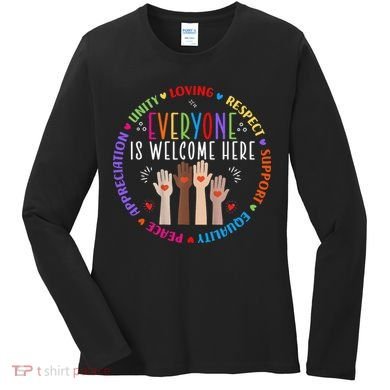 Everyone Is Welcome Here Idaho Teacher Women's Long Sleeve Shirt