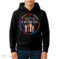 Everyone Is Welcome Here Idaho Teacher Kids Hoodie thumb 4
