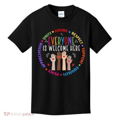 Everyone Is Welcome Here Idaho Teacher Kids T-Shirt
