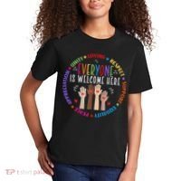 Everyone Is Welcome Here Idaho Teacher Kids T-Shirt thumb 2