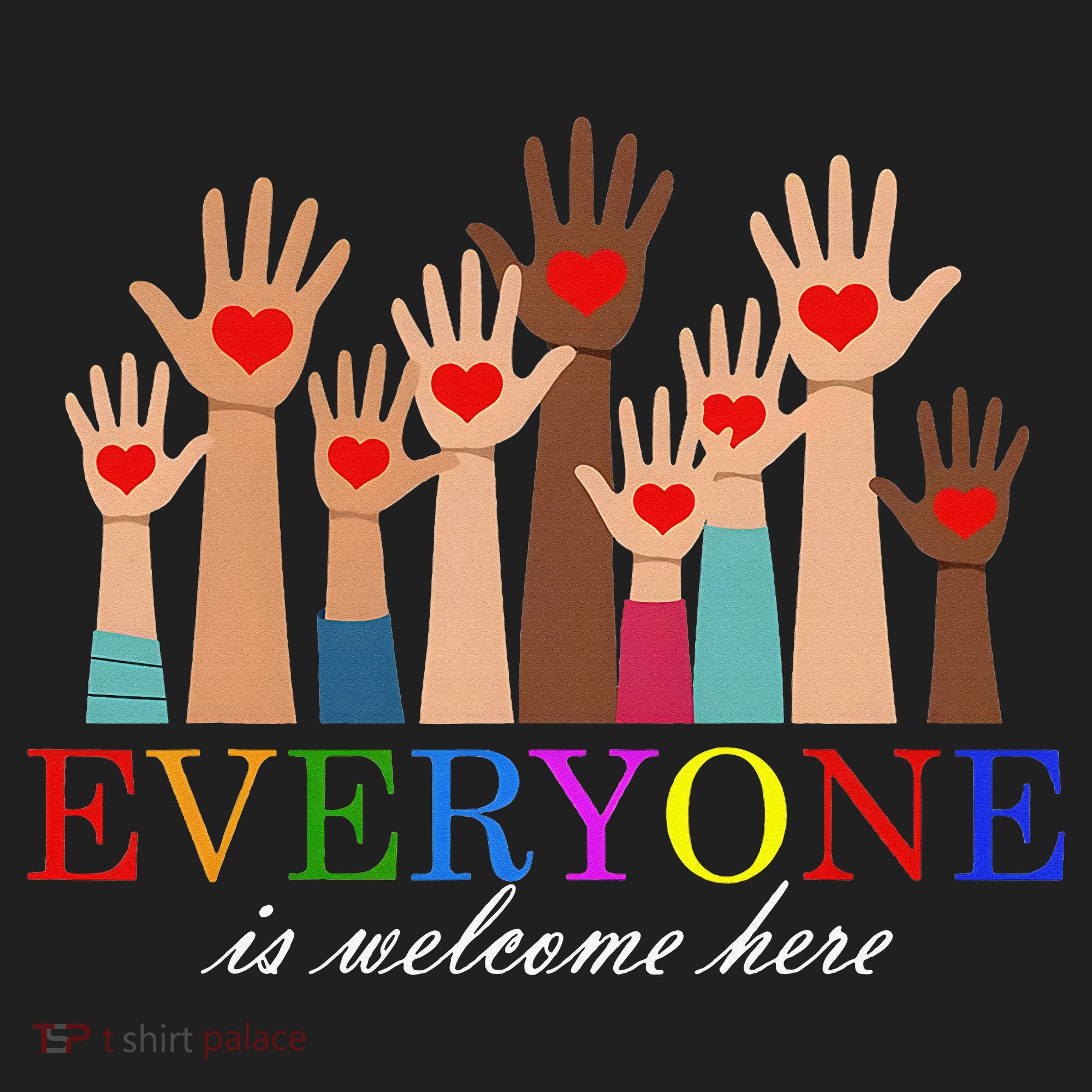 Everyone Is Welcome Here Idaho Teacher Support Lgbt Heart Women's Sweatshirt