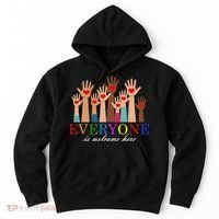 Everyone Is Welcome Here Idaho Teacher Support Lgbt Heart Hoodie thumb 0