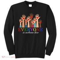 Everyone Is Welcome Here Idaho Teacher Support Lgbt Heart Sweatshirt thumb 0