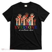 Everyone Is Welcome Here Idaho Teacher Support Lgbt Heart T-Shirt thumb 0