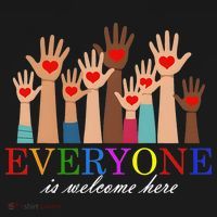 Everyone Is Welcome Here Idaho Teacher Support Lgbt Heart Women's Hoodie thumb 2