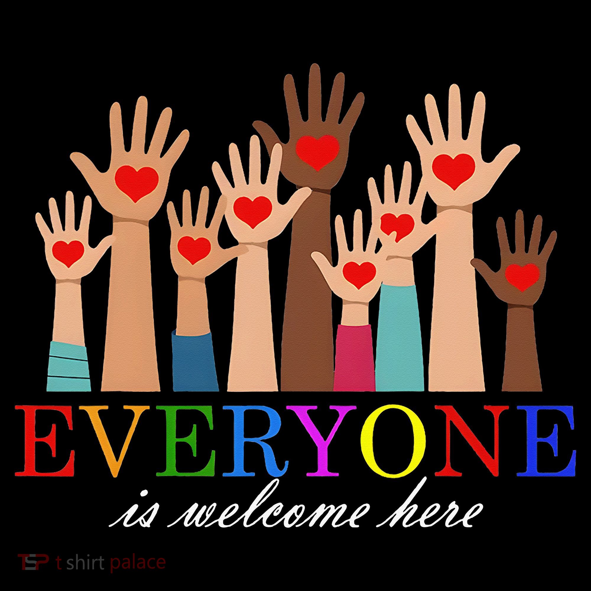 Everyone Is Welcome Here Idaho Teacher Support Lgbt Heart Women's Hoodie