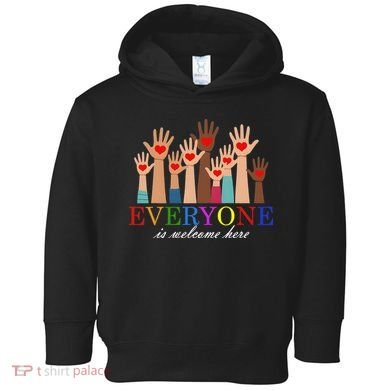 Everyone Is Welcome Here Idaho Teacher Support Lgbt Heart Toddler Hoodie