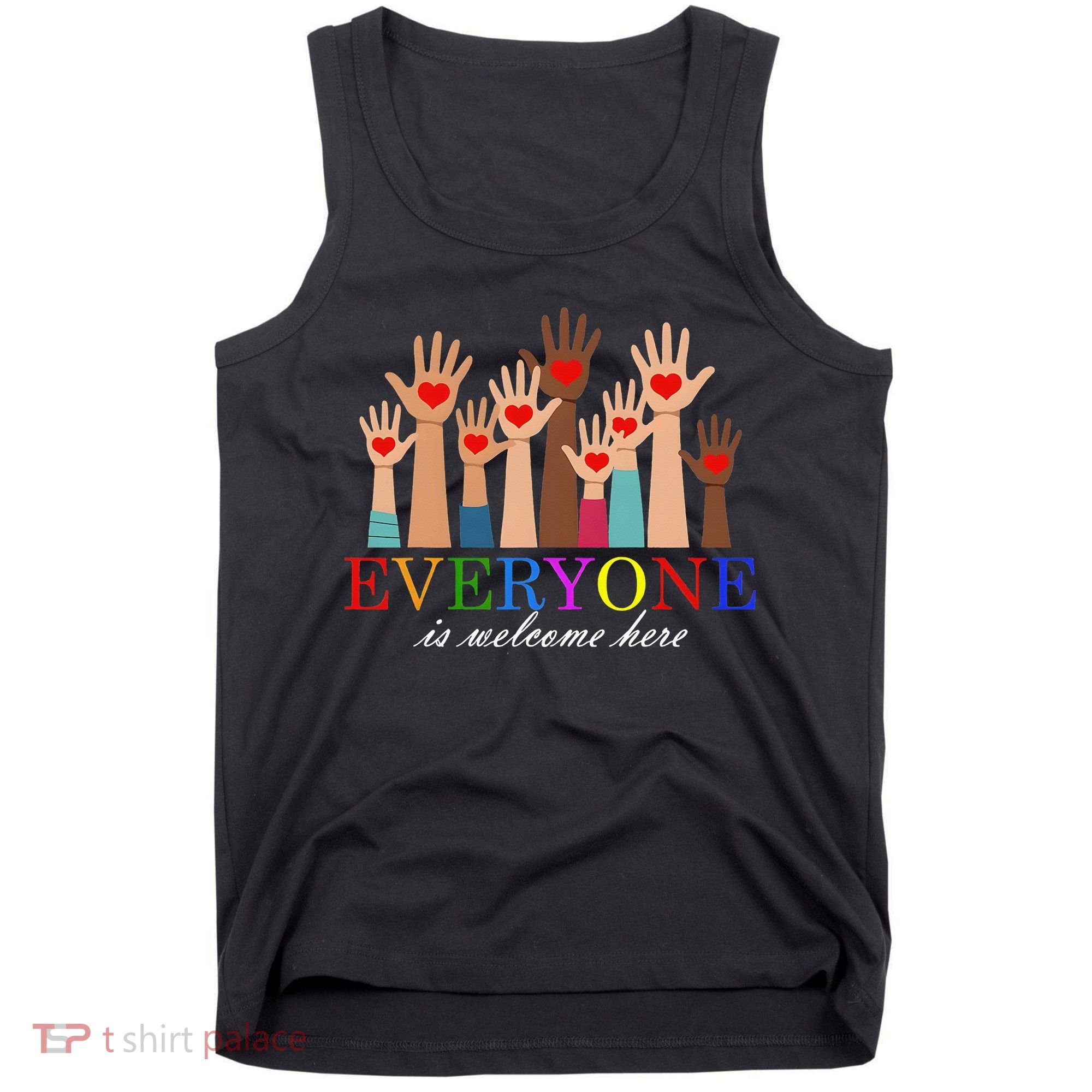 Everyone Is Welcome Here Idaho Teacher Support Lgbt Heart Tank Top
