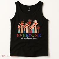 Everyone Is Welcome Here Idaho Teacher Support Lgbt Heart Tank Top thumb 2