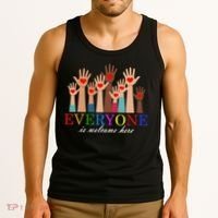 Everyone Is Welcome Here Idaho Teacher Support Lgbt Heart Tank Top thumb 3
