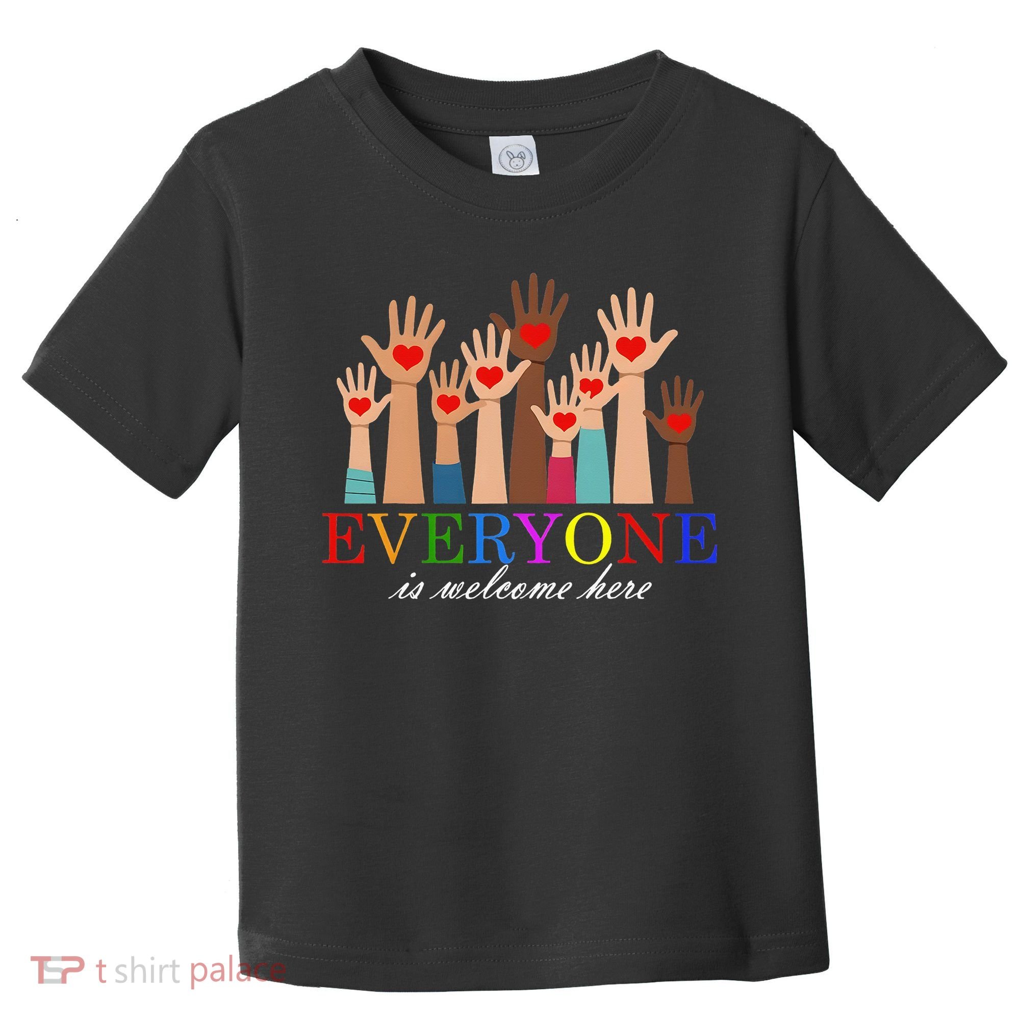 Everyone Is Welcome Here Idaho Teacher Support Lgbt Heart Toddler T-Shirt