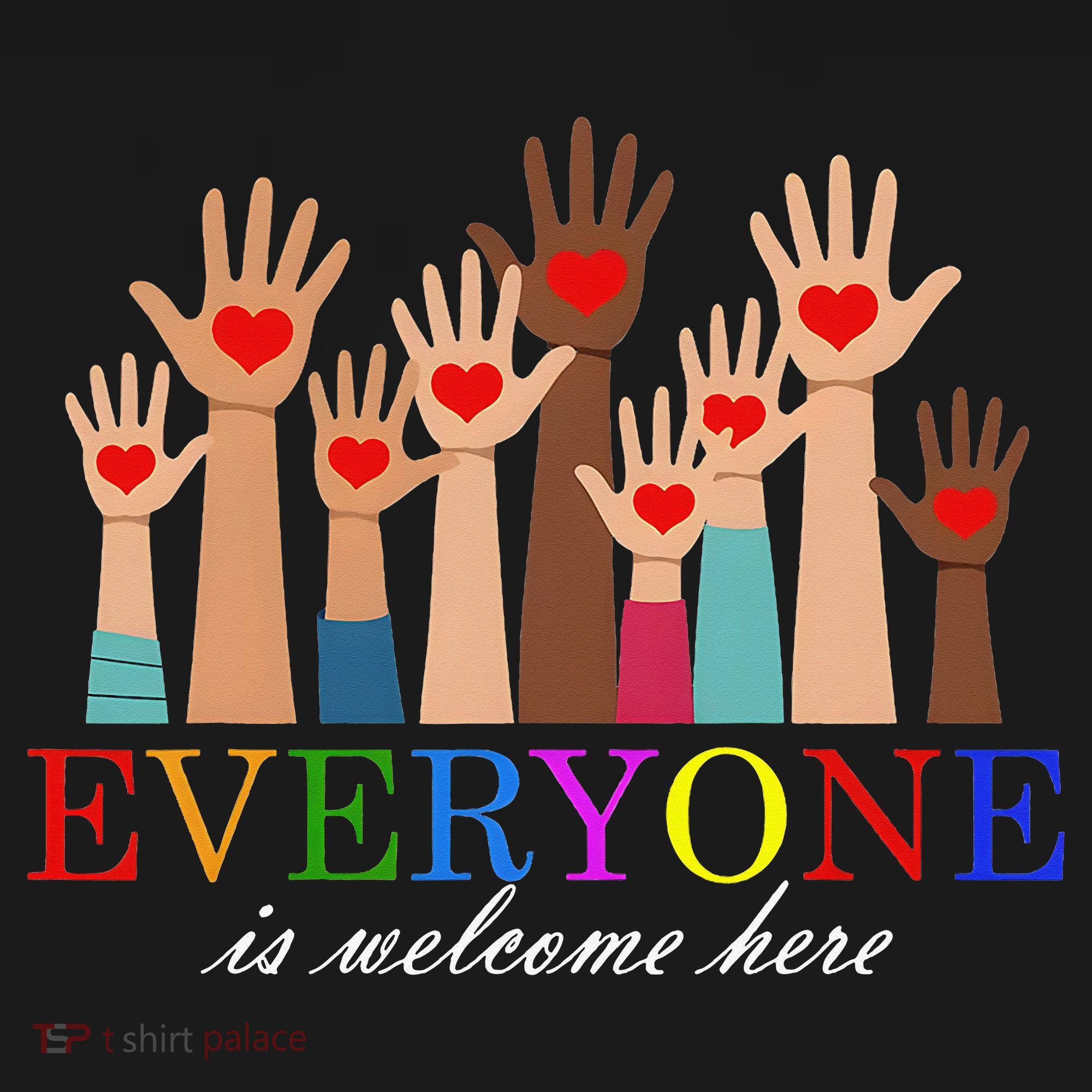 Everyone Is Welcome Here Idaho Teacher Support Lgbt Heart Kids Sweatshirt