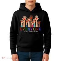 Everyone Is Welcome Here Idaho Teacher Support Lgbt Heart Kids Hoodie thumb 4