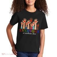 Everyone Is Welcome Here Idaho Teacher Support Lgbt Heart Kids T-Shirt thumb 2