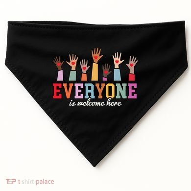 Everyone Is Welcome Here Idaho Teacher  USA-Made Doggie Bandana