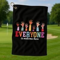 Everyone Is Welcome Here Idaho Teacher  Golf Towel thumb 1
