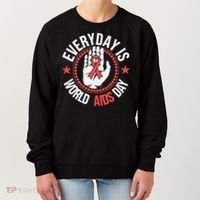 Everyday Is World Aids Day HIV AIDS Awareness Red Ribbon Women's Sweatshirt thumb 0
