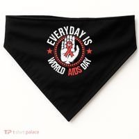 Everyday Is World Aids Day HIV AIDS Awareness Red Ribbon USA-Made Doggie Bandana thumb 0