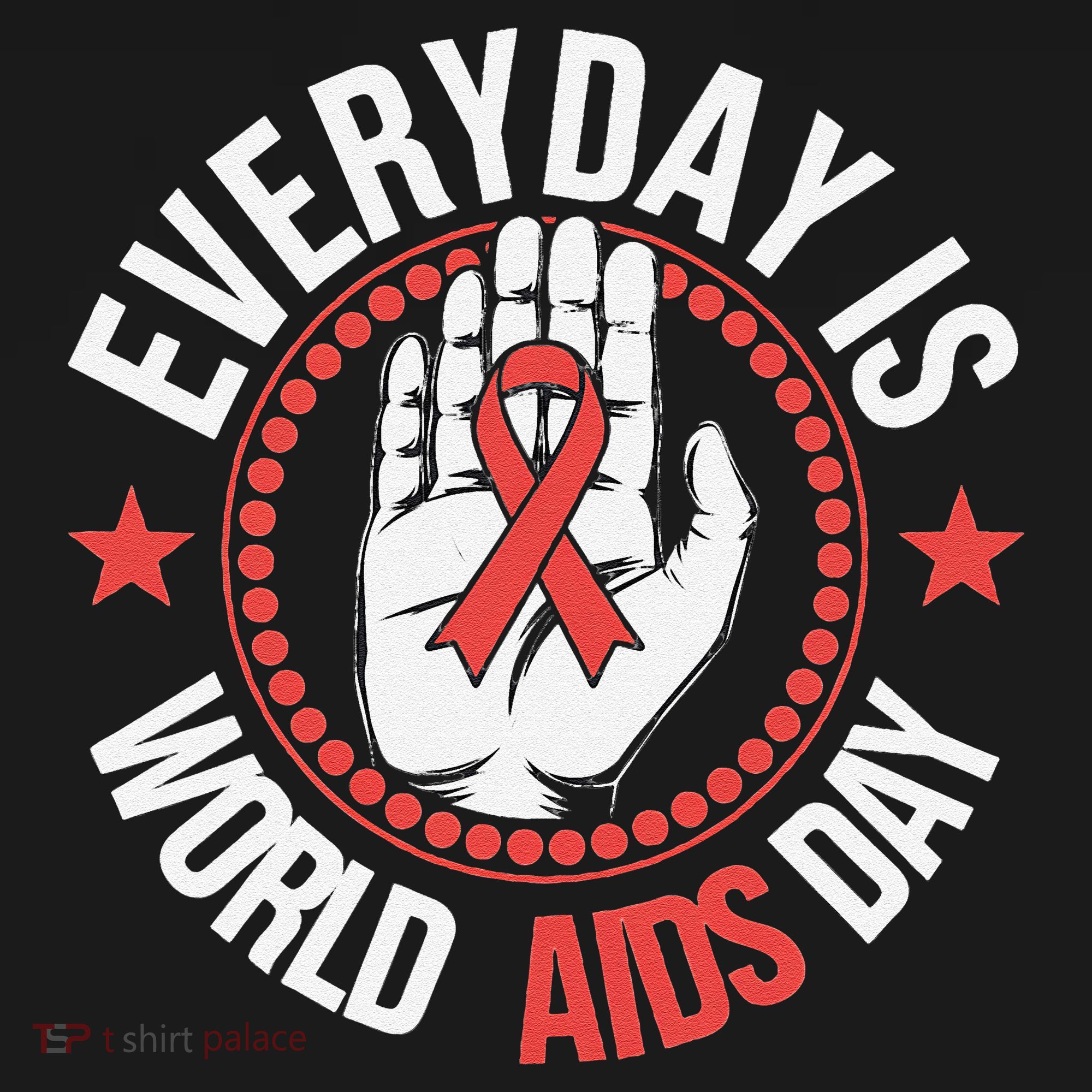 Everyday Is World Aids Day HIV AIDS Awareness Red Ribbon Women's Hoodie