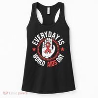 Everyday Is World Aids Day HIV AIDS Awareness Red Ribbon Women's Tank Top thumb 0